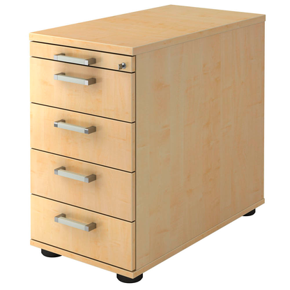 Artikelbild für HAMMERBACHER Solid SC50 Standcontainer ahorn 5 Auszüge Metall-Stangengriff chrom, gebürstet 42,8 x 80,0 x 72,0 - 76,0 cm, Artikelnummer 593816