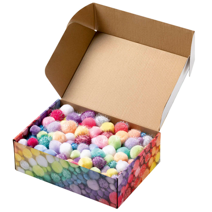 Artikelbild für folia Pompons farbsortiert Jumbo Pastell Ø 1,5 - 4,0 cm, 900 St., Artikelnummer 692612