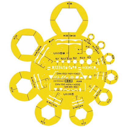 Artikelbild für M + R Abrundungsschablone gelb, Artikelnummer 737728