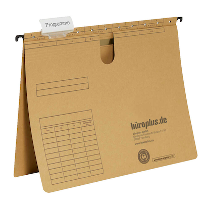 Artikelbild für büroplus Hängehefter Karton braun DIN A4 1x kaufmännische Heftung, 50 St., Artikelnummer 148577
