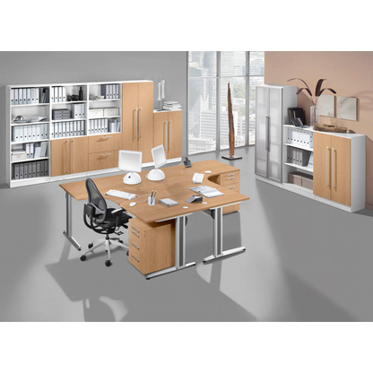 Artikelbild 5 für HAMMERBACHER Regalschrank Sira, V7700/W/E/RE weiß, eiche 80,0 x 42,0 x 200,4 cm, 1 St., Artikelnummer 642417