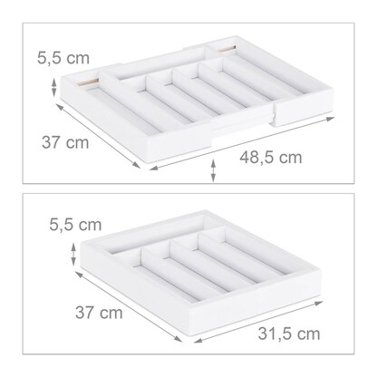 Artikelbild 4 für relaxdays Besteckkasten weiß 1 St., Artikelnummer 361323