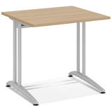 Artikelbild 1 für HAMMERBACHER Altus Schreibtisch eiche quadratisch, C-Fuß-Gestell silber 80,0 x 80,0 cm, Artikelnummer 628469