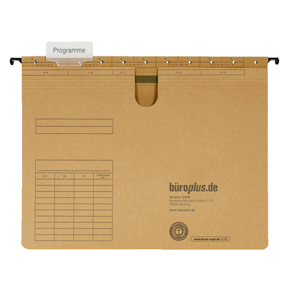 Artikelbild 2 für büroplus Hängehefter Karton braun DIN A4 1x kaufmännische Heftung, 50 St., Artikelnummer 148577