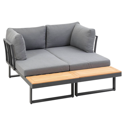 Artikelbild 14 für greemotion Loungegruppe Samara grau, anthrazit Holz, Metall, 8-teilig, Artikelnummer 422851