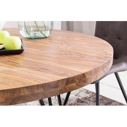 Artikelbild 8 für WOHNLING Esstisch sheesham rund, Haarnadelbeine schwarz, 120,0 x 120,0 x 78,0 cm, Artikelnummer 906047