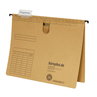 Artikelbild 3 für büroplus Hängehefter Karton braun DIN A4 1x kaufmännische Heftung, 50 St., Artikelnummer 148577