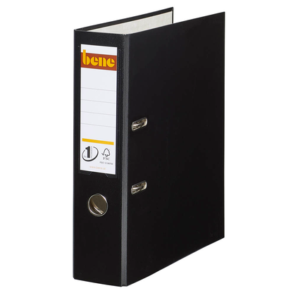 Artikelbild für bene No.1 Power Ordner schwarz Kunststoff 8,0 cm DIN A4, 1 St., Artikelnummer 426239