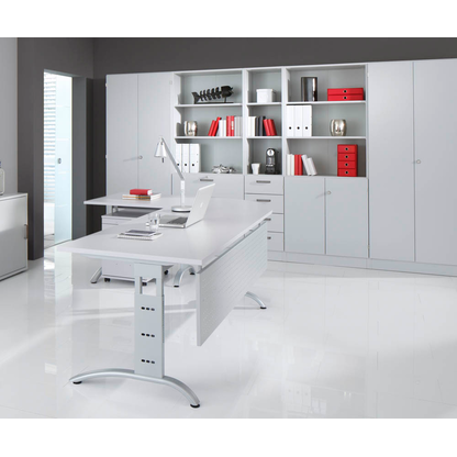 Artikelbild 5 für HAMMERBACHER Savona Vitrine lichtgrau 4 Fachböden, Artikelnummer 281964