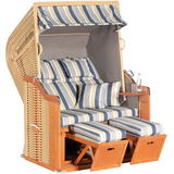 Artikelbild 1 für Sunny Smart® Strandkorb Rustikal 255 Plus blau, creme gestreift, weiß, beige Kunststoff, Holz, 9-teilig, Artikelnummer 876142