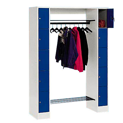 Artikelbild für CP Garderobe mit Schließfächern Serie 8070 lichtgrau, enzianblau 80710-00 S10005, 10 Schließfächer 143,0 x 48,0 x 195,0 cm, Artikelnummer 242735