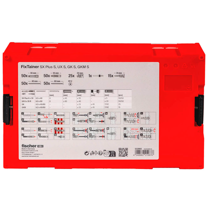 Artikelbild 5 für fischer FixTainer - SX Plus S, UX S, GK S, GKM S 532893 Dübel- und Schrauben-Sortiment, 240-teilig, Artikelnummer 479806