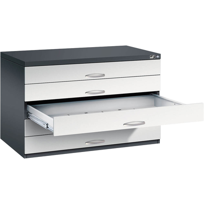 Artikelbild für CP 7100 Planschrank schwarzgrau, lichtgrau 5 Schubladen 110,0 x 76,5 x 76,0 cm, 1 St., Artikelnummer 682284