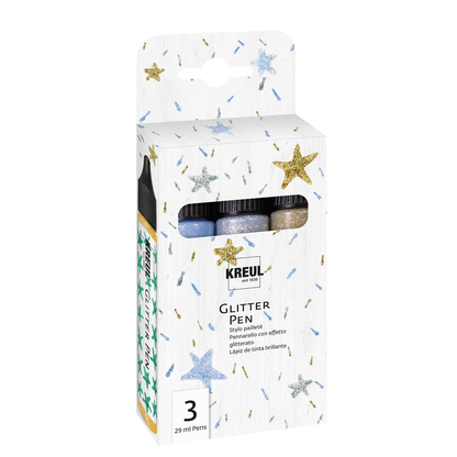 Artikelbild 2 für KREUL Glitter Pen Bastelfarben-Set farbsortiert, 3 St., Artikelnummer 115277
