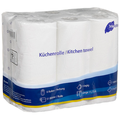 Artikelbild 2 für Meditrade® Küchenrollen 3-lagig, 6 Rollen, Artikelnummer 655544