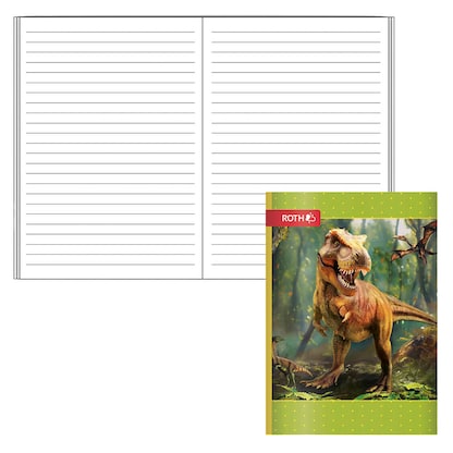 Artikelbild für ROTH Schulheft T-Rex Welt Lineatur 51 liniert DIN A6 ohne Rand, 32 Blatt, 1 St., Artikelnummer 580429