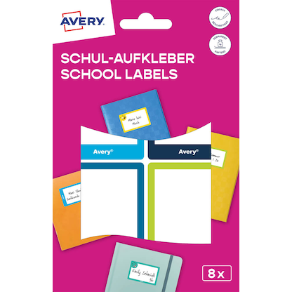 Artikelbild 2 für AVERY Zweckform Schuletiketten Rahmen, farblich sortiert, 8 Etiketten, Artikelnummer 588156
