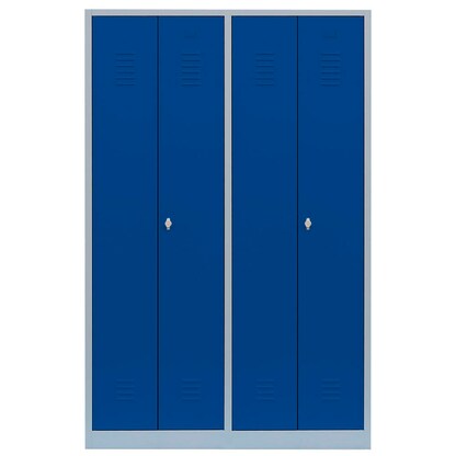 Artikelbild 3 für LÜLLMANN Spind enzianblau, lichtgrau 510441, 2 Schließfächer 117,0 x 50,0 x 180,0 cm, Artikelnummer 185237