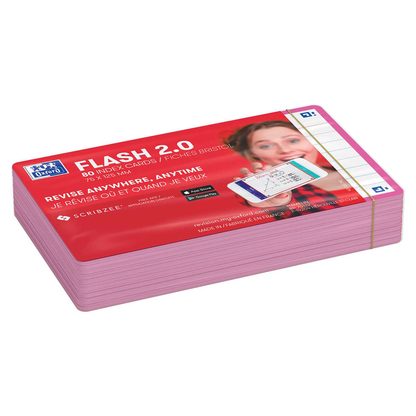 Artikelbild 3 für OXFORD Karteikarten FLASH 2.0 DIN A7 weiß, fuchsia liniert, 80 St., Artikelnummer 371478