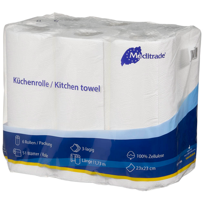 Artikelbild 3 für Meditrade® Küchenrollen 3-lagig, 6 Rollen, Artikelnummer 655544