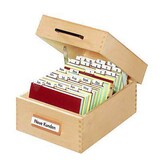 Artikelbild 1 für HAN Karteikasten DIN A5 für 900 Karteikarten braun mit Deckel, Artikelnummer 184051