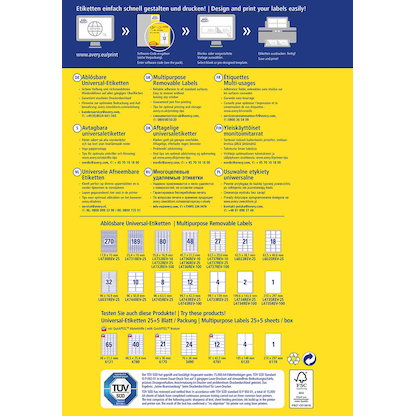 Artikelbild 4 für AVERY Zweckform Etiketten L4730REV-25 weiß 17,8 x 10,0 mm, 30 Blatt, Artikelnummer 345421