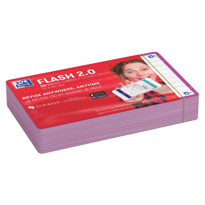 Artikelbild 3 für OXFORD Karteikarten FLASH 2.0 DIN A7 weiß, lila liniert, 80 St., Artikelnummer 371488