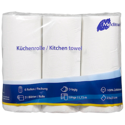 Artikelbild 4 für Meditrade® Küchenrollen 3-lagig, 6 Rollen, Artikelnummer 655544