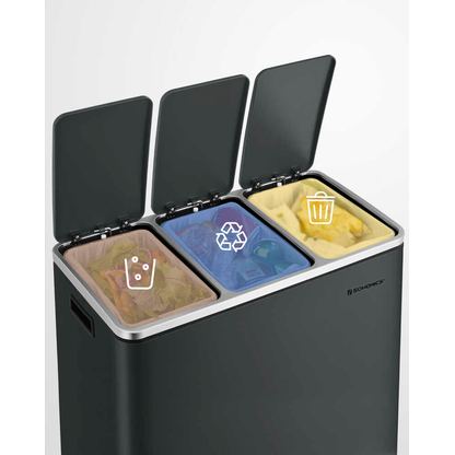 Artikelbild 3 für SONGMICS Mülltrenner 3x 18,0 l grüngrau, 1 St., Artikelnummer 760296