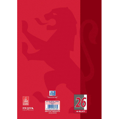 Artikelbild 4 für OXFORD Schulheft Lineatur 26 kariert DIN A4 Außenrand, 16 Blatt, 1 St., Artikelnummer 625582