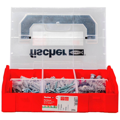 Artikelbild 2 für fischer FixTainer - SX Plus S, UX S, GK S, GKM S 532893 Dübel- und Schrauben-Sortiment, 240-teilig, Artikelnummer 479806