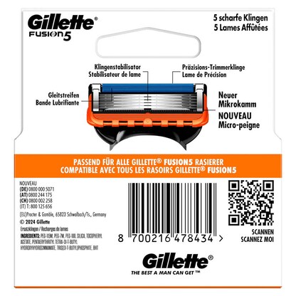 Artikelbild 4 für Gillette FUSION 5 Rasierklingen 4 St., Artikelnummer 775258