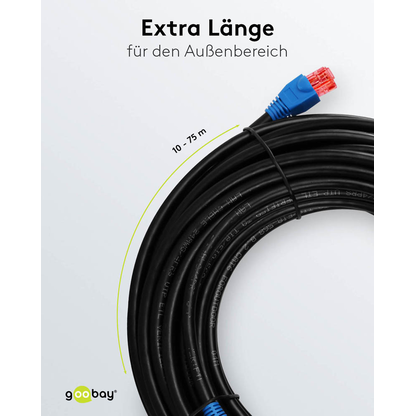 Artikelbild 6 für goobay RJ-45 Netzwerkkabel 50,0 m schwarz bis zu 1,0 Gbit/Sek. bis zu 250 MHz, 1 St., Artikelnummer 558037