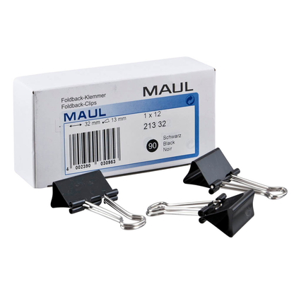 Artikelbild für MAUL Foldbackklammern farbsortiert 3,2 cm, 12 St., Artikelnummer 958702