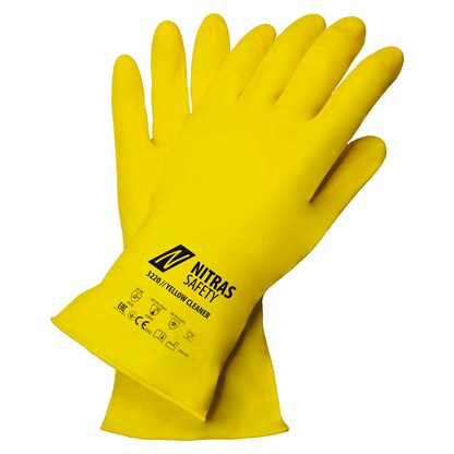 Artikelbild für NITRAS SAFETY unisex Chemikalienschutzhandschuh 3220 Yellow Cleaner gelb Größe 8, 1 Paar, Artikelnummer 684734