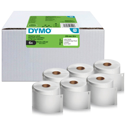 Artikelbild für DYMO Etikettenrollen für Etikettendrucker weiß, 102,0 x 210,0 mm, 6 x 140 Etiketten, Artikelnummer 733123