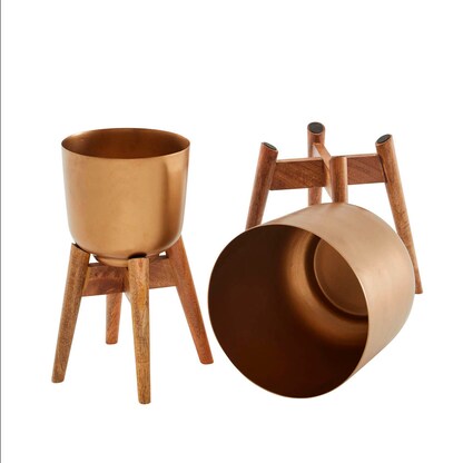 Artikelbild 6 für WOHNLING Pflanzenständer-Set Metall, Ø 31,0/25,0 cm gold, 2 St., Artikelnummer 166289