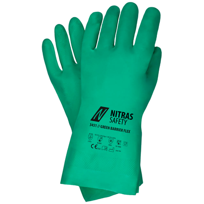Artikelbild für NITRAS SAFETY unisex Chemikalienschutzhandschuh 3451 Green Barrier Flex grün Größe 8, 1 Paar, Artikelnummer 644189