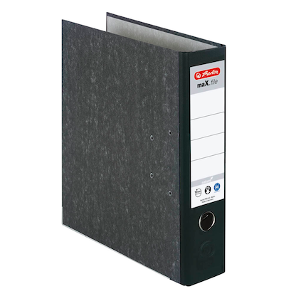 Artikelbild 2 für herlitz maX.file nature Ordner schwarz marmoriert Karton 8,0 cm DIN A4, 1 St., Artikelnummer 138974