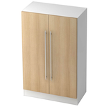Artikelbild 1 für HAMMERBACHER Aktenschrank Orbis, V7550/W/E/RE weiß, eiche 2 Fachböden 80,0 x 42,0 x 127,0 cm, Artikelnummer 636682