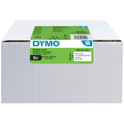 Artikelbild 2 für DYMO Etikettenrollen für Etikettendrucker weiß, 102,0 x 210,0 mm, 6 x 140 Etiketten, Artikelnummer 733123