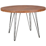 Artikelbild 1 für WOHNLING Esstisch sheesham rund, Haarnadelbeine schwarz, 120,0 x 120,0 x 78,0 cm, Artikelnummer 906047