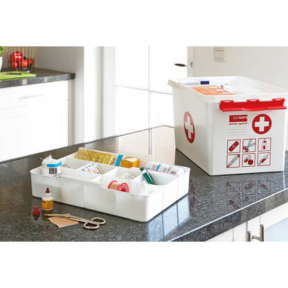 Artikelbild 4 für sunware the q-line Erste-Hilfe-Box 22,0 l weiß/rot 40,0 x 30,0 x 26,0 cm, 1 St., Artikelnummer 427937