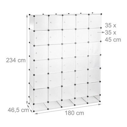 Artikelbild 7 für relaxdays Kleiderschrank, 10024527_50 transparent 180,0 x 46,5 x 234,0 cm, 1 St., Artikelnummer 521664