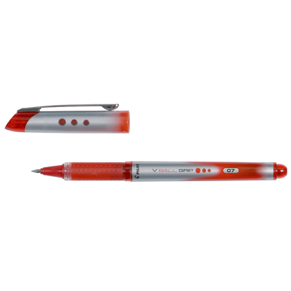 Artikelbild für PILOT V-BALL GRIP 07 Tintenroller rot/silber 0,4 mm, Schreibfarbe: rot, 1 St., Artikelnummer 651471