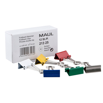 Artikelbild für MAUL Foldbackklammern farbsortiert 2,5 cm, 12 St., Artikelnummer 958728