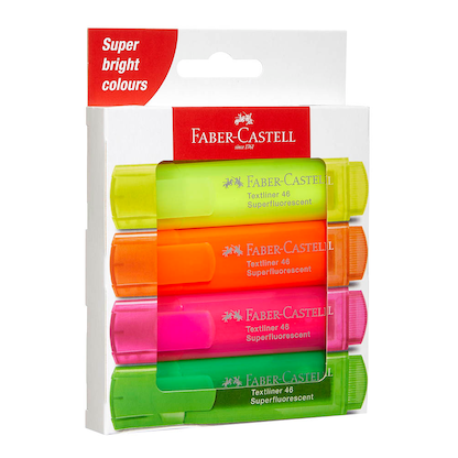 Artikelbild für FABER-CASTELL TL 46 SF Textmarker farbsortiert, 4 St., Artikelnummer 274169