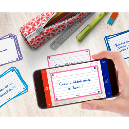 Artikelbild 4 für OXFORD Karteikarten FLASH 2.0 DIN A7 weiß, fuchsia liniert, 80 St., Artikelnummer 371478