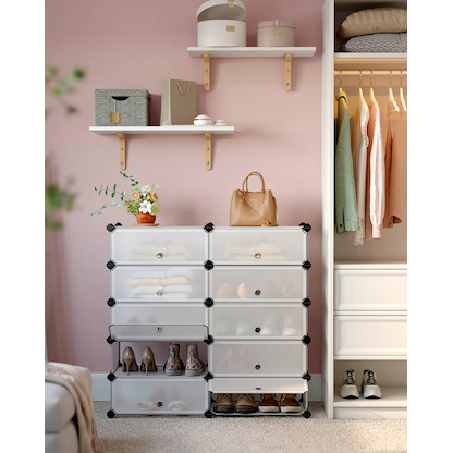 Artikelbild 4 für SONGMICS Schuhschrank, LPC10W weiß 43,0 x 31,0 x 173,0 cm, 1 St., Artikelnummer 439598