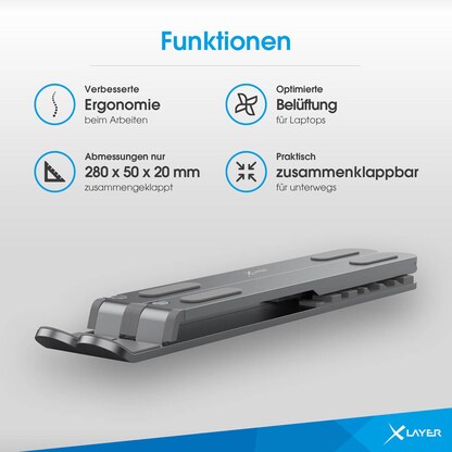 Artikelbild 8 für XLAYER Laptop-Ständer Foldable grau, Artikelnummer 605417